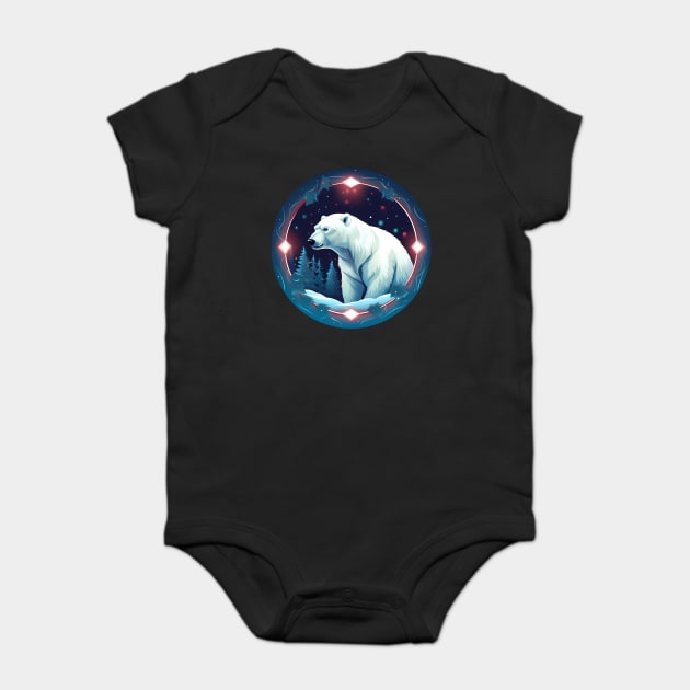 Polar Bear in Ornament, Love Bears Baby Bodysuit by logiamerch